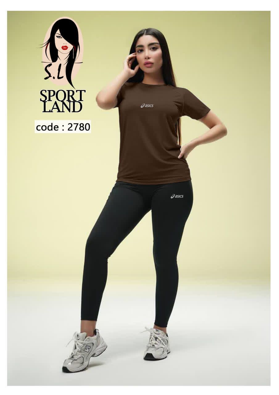 ست اسپرت زنانه asics تیشرت شلوار کد ۰۵2780