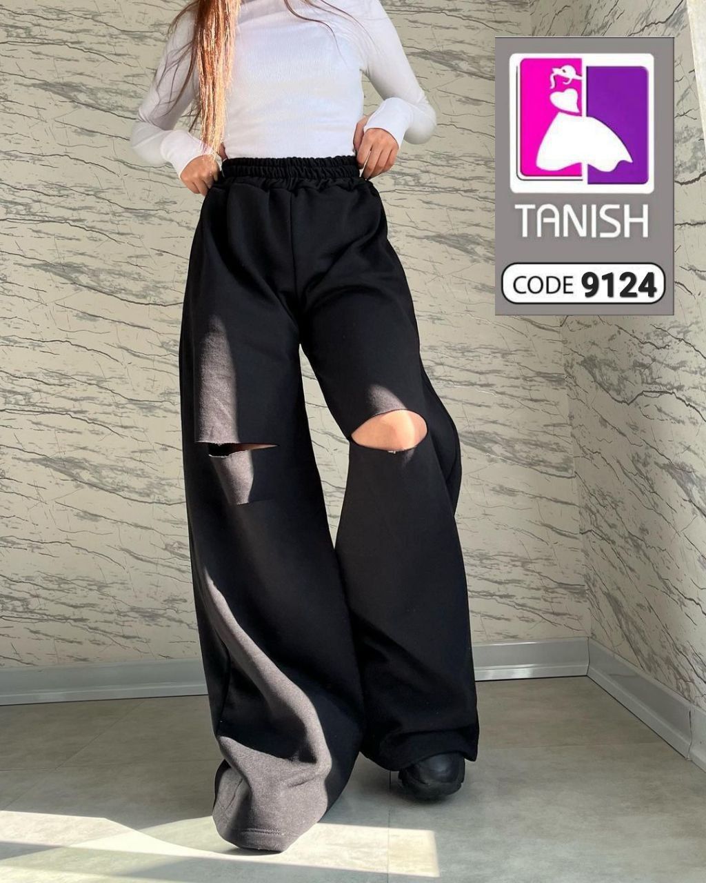 شلوار زنانه بگ زاپدار مشکی کد ۰۱۱9214