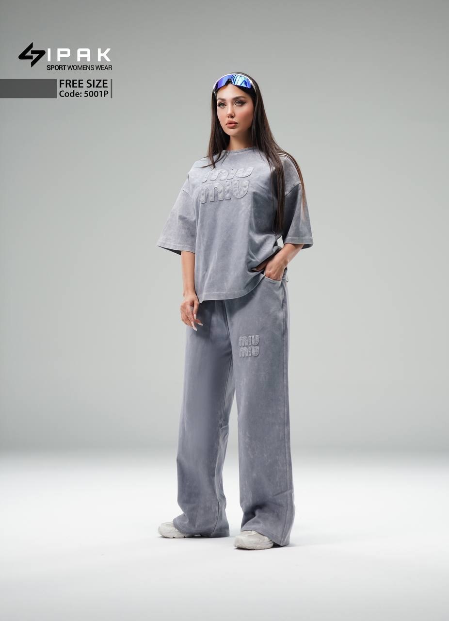 ست زنانه تیشرت و شلوار سنگشور ماکان کد 055001P