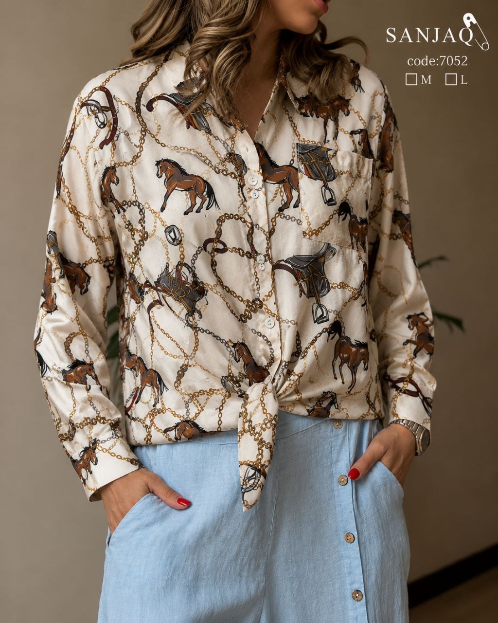 شومیز مجلسی جلو گره کد 057052